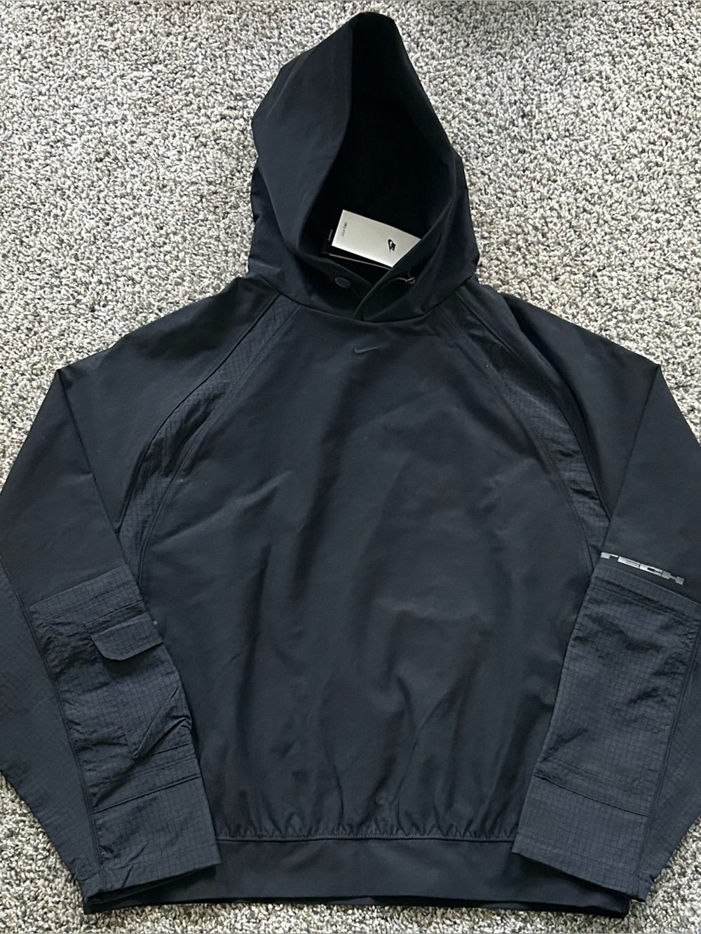 Nike Tech Dri-FIT Shori Knit Utility Hoodie Black Mens Size Small IF1341-010